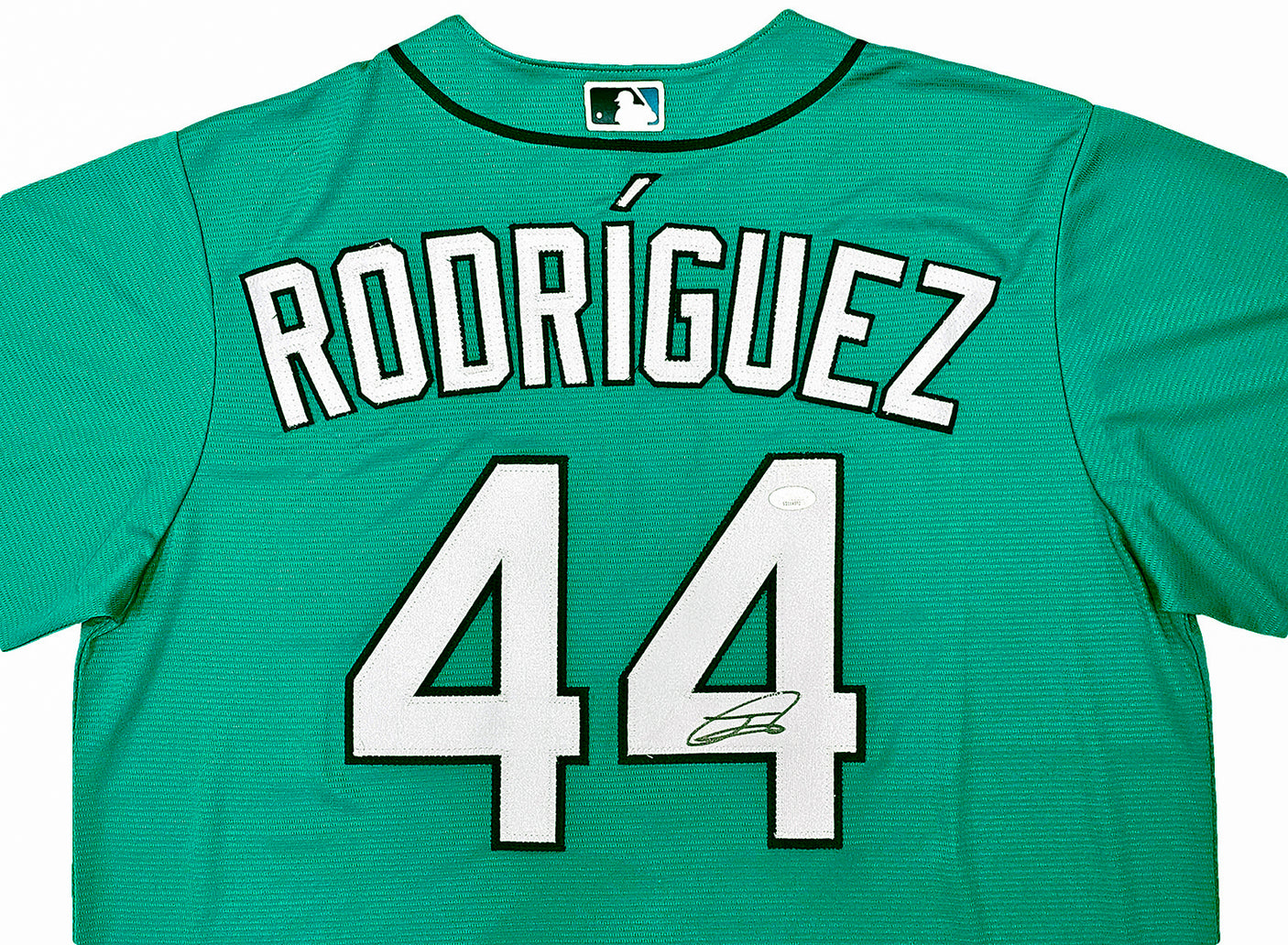 Seattle Mariners Julio Rodriguez Autographed Teal Nike Jersey Size L JSA Stock #215866