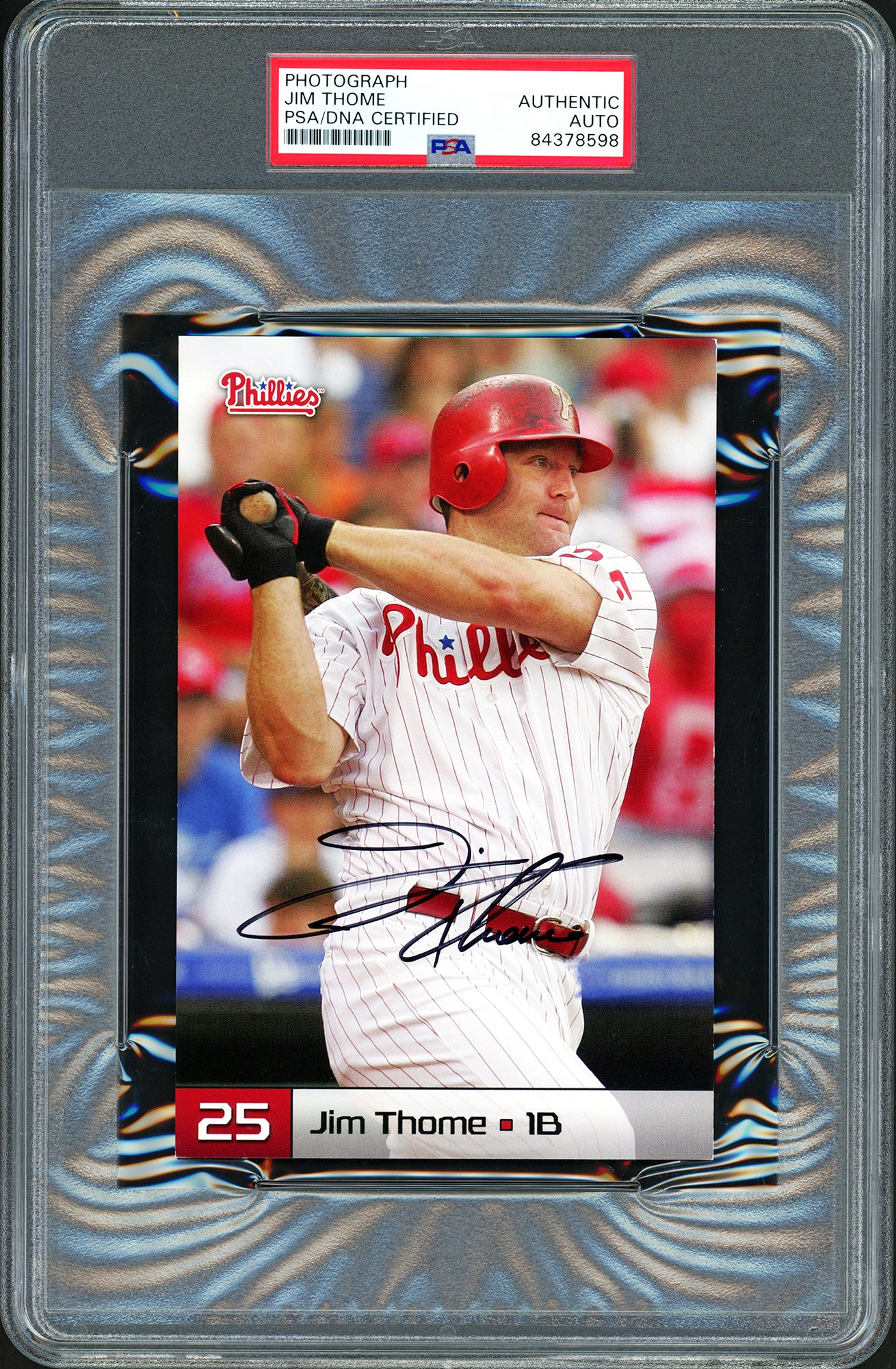 Jim Thome Autographed 4x6 Photo Philadelphia Phillies PSA/DNA Stock #215782