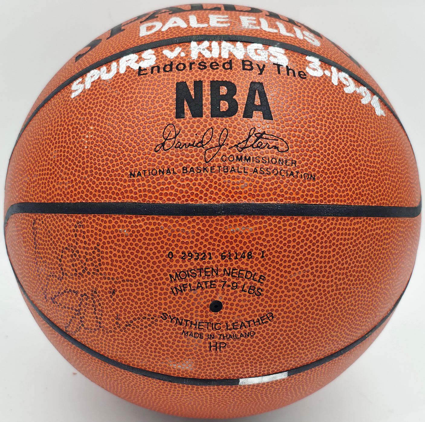 Dave Ellis Autographed Official NBA Leather Basketball San Antonio Spurs JSA #AZ56120