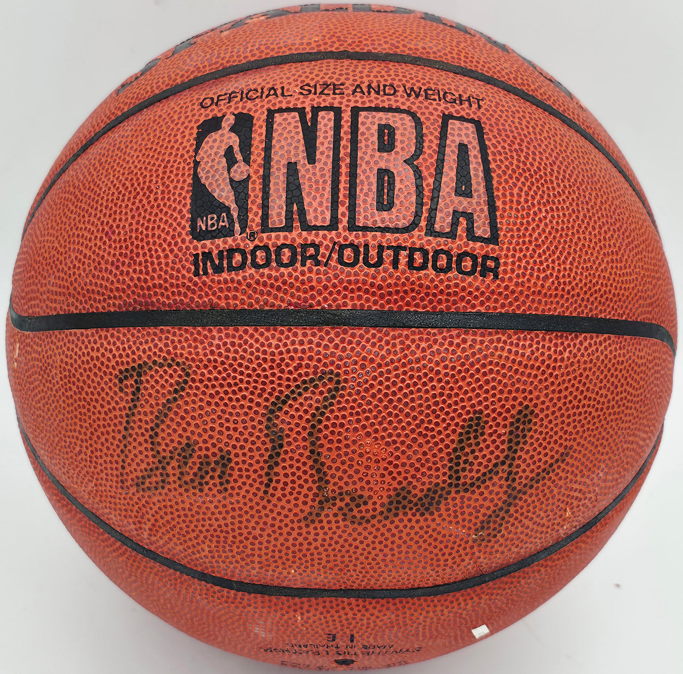 Bill Bradley Autographed Official NBA Leather Basketball New York Knicks (Flat) JSA #AV29194