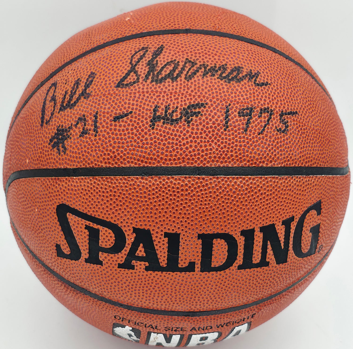 Bill Sharman Autographed Official NBA Leather Basketball Boston Celtics "HOF 1975" JSA #AV29221