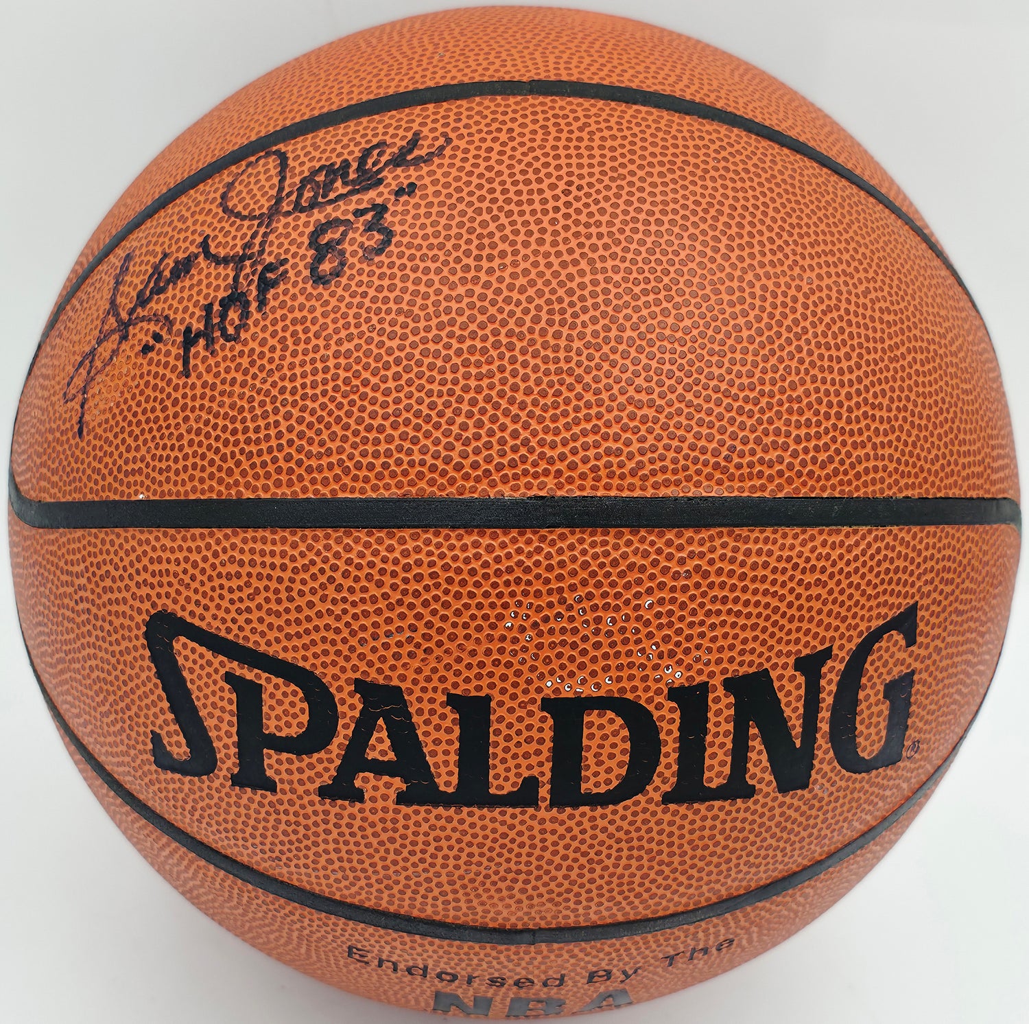 Sam Jones Autographed Official NBA Leather Basketball Boston Celtics "HOF 83" JSA #AV29201
