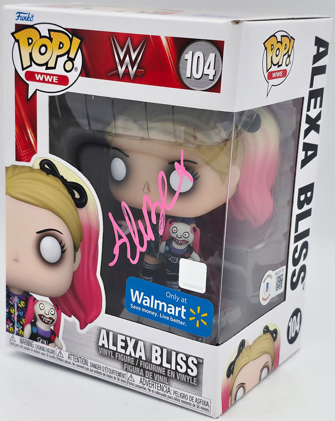 Alexa Bliss Autographed Funko Pop Vinyl Figurine Beckett BAS Witness #WU23178