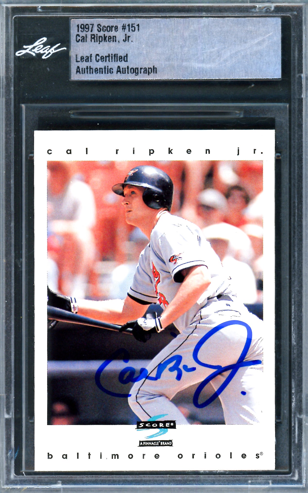 Cal Ripken Jr. Autographed 1997 Score Card #151 Baltimore Orioles Leaf SKU #243521