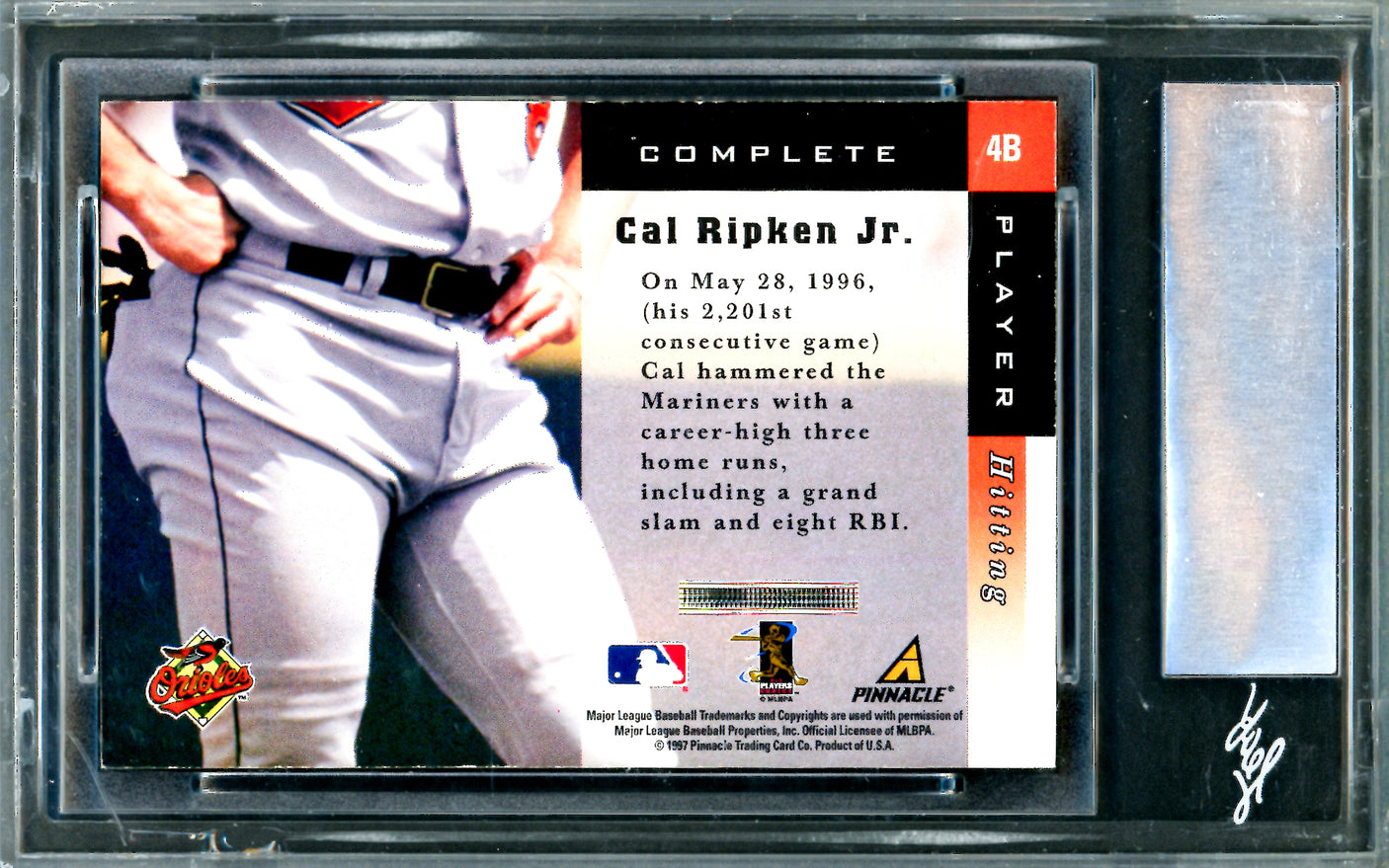 Cal Ripken Jr. Autographed 1998 Score Complete Players Card #4B Baltimore Orioles Leaf SKU #243525