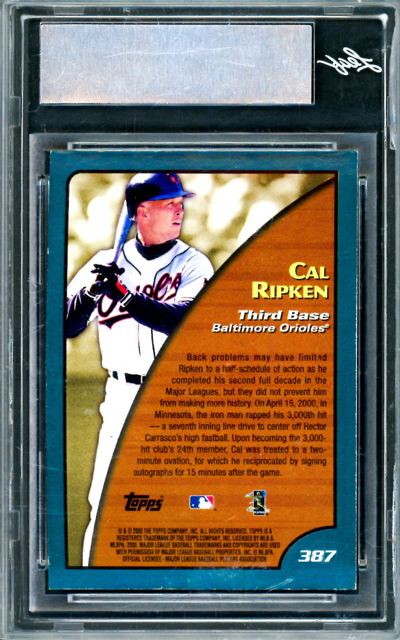 Cal Ripken Jr. Autographed 2001 Topps Limited Card #387 Baltimore Orioles Leaf SKU #243527
