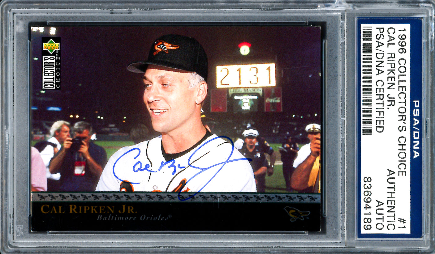 Cal Ripken Jr. Autographed 1996 Collector's Choice Card #1 Baltimore Orioles PSA/DNA #83694189