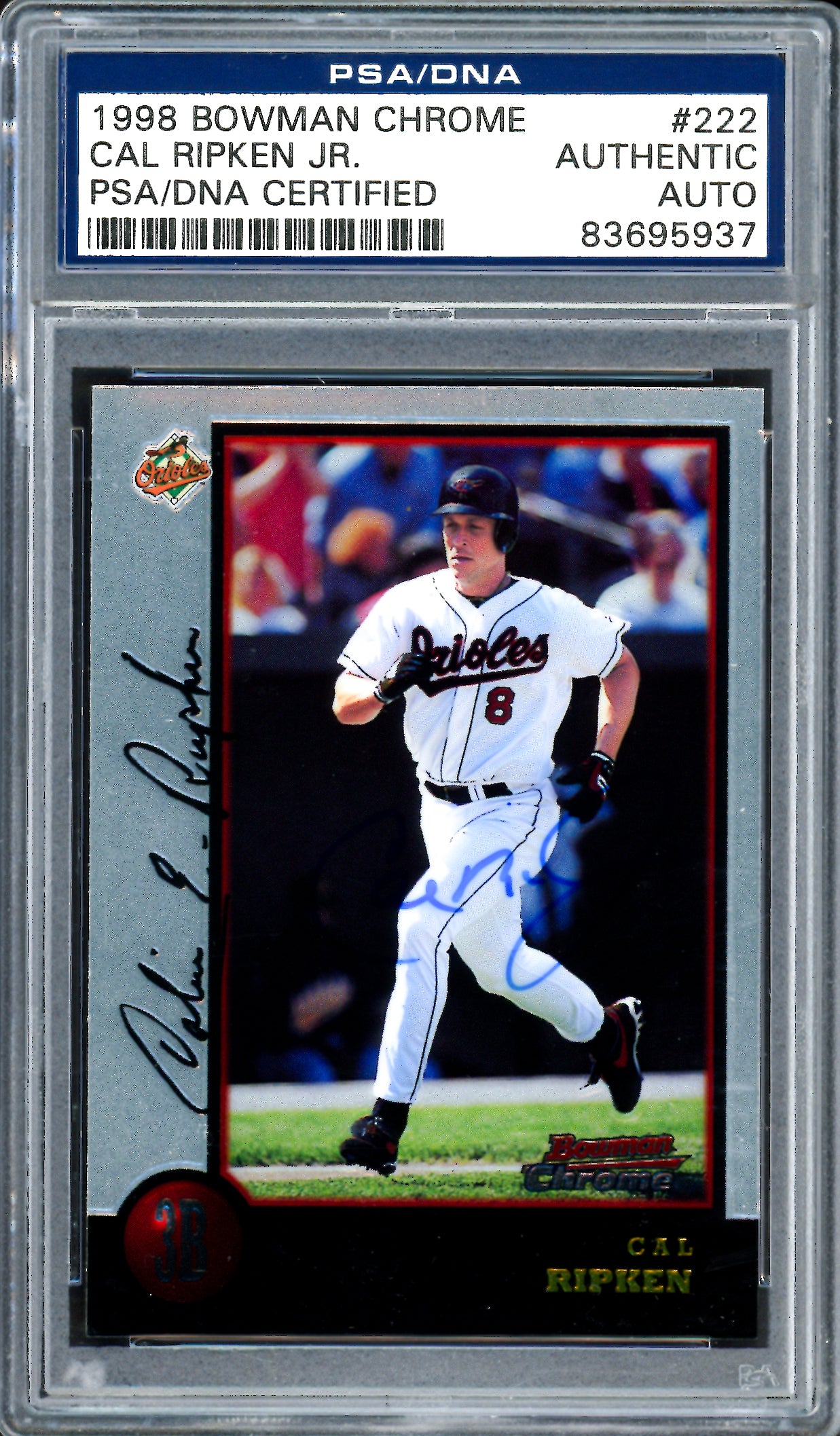 Cal Ripken Jr. Autographed 1998 Bowman Chrome Card #222 Baltimore Orioles PSA/DNA #83695937