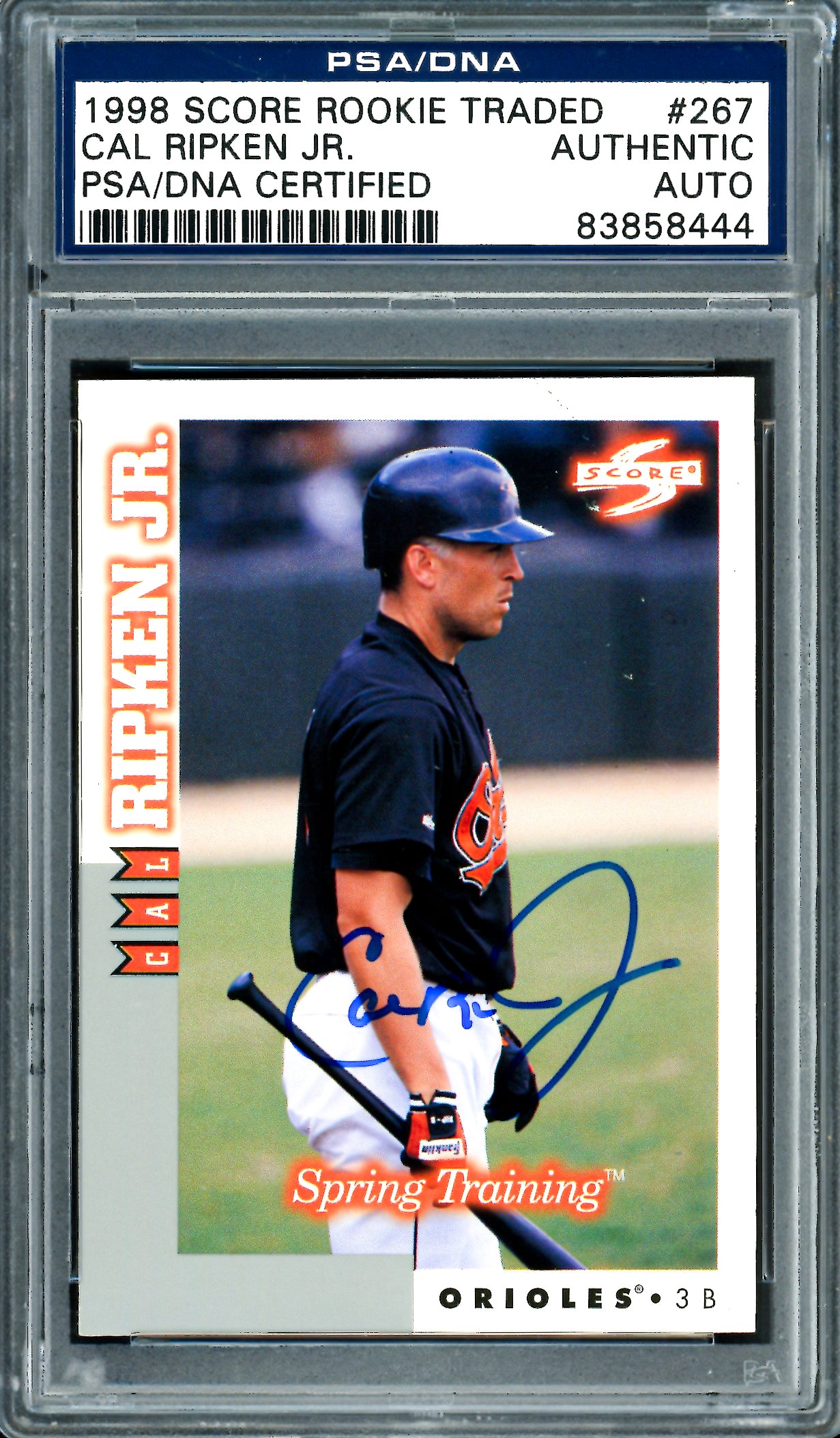 Cal Ripken Jr. Autographed 1998 Score Rookie Traded Card #267 Baltimore Orioles PSA/DNA #83858444