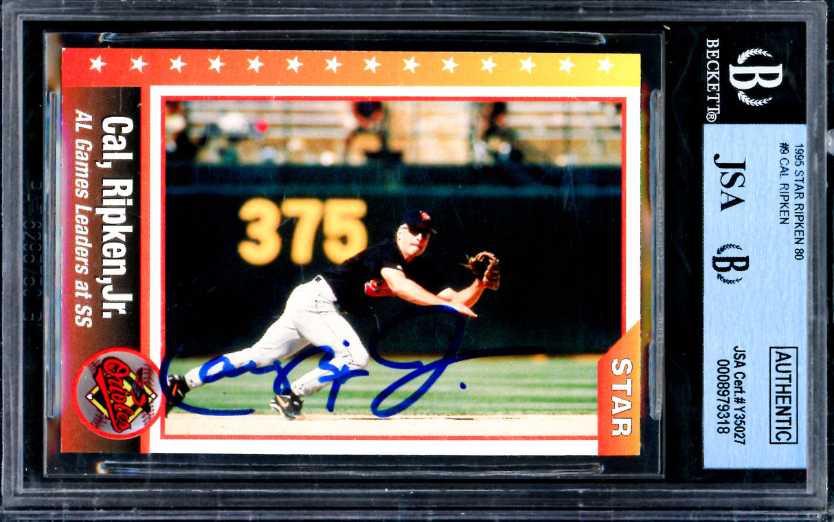 Cal Ripken Jr. Autographed 1995 Star Ripken 80 Card #9 Baltimore Orioles Box Set Beckett BAS #8979318