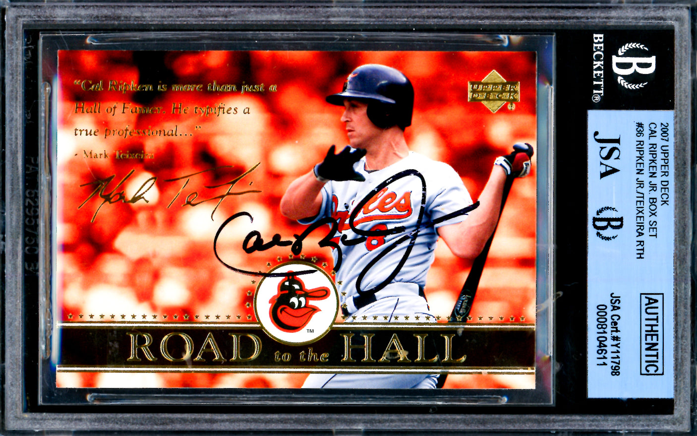 Cal Ripken Jr. Autographed 2007 Upper Deck Card #36 Baltimore Orioles Box Set Beckett BAS #8104611