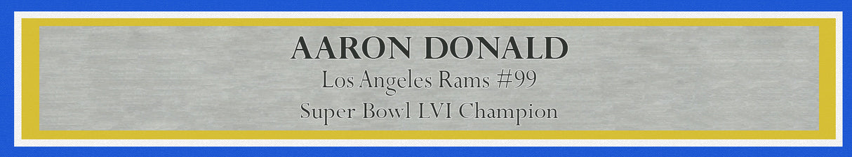 Aaron Donald Autographed Framed 8x10 Photo Los Angeles Rams Spotlight Beckett BAS Witness Stock #230197