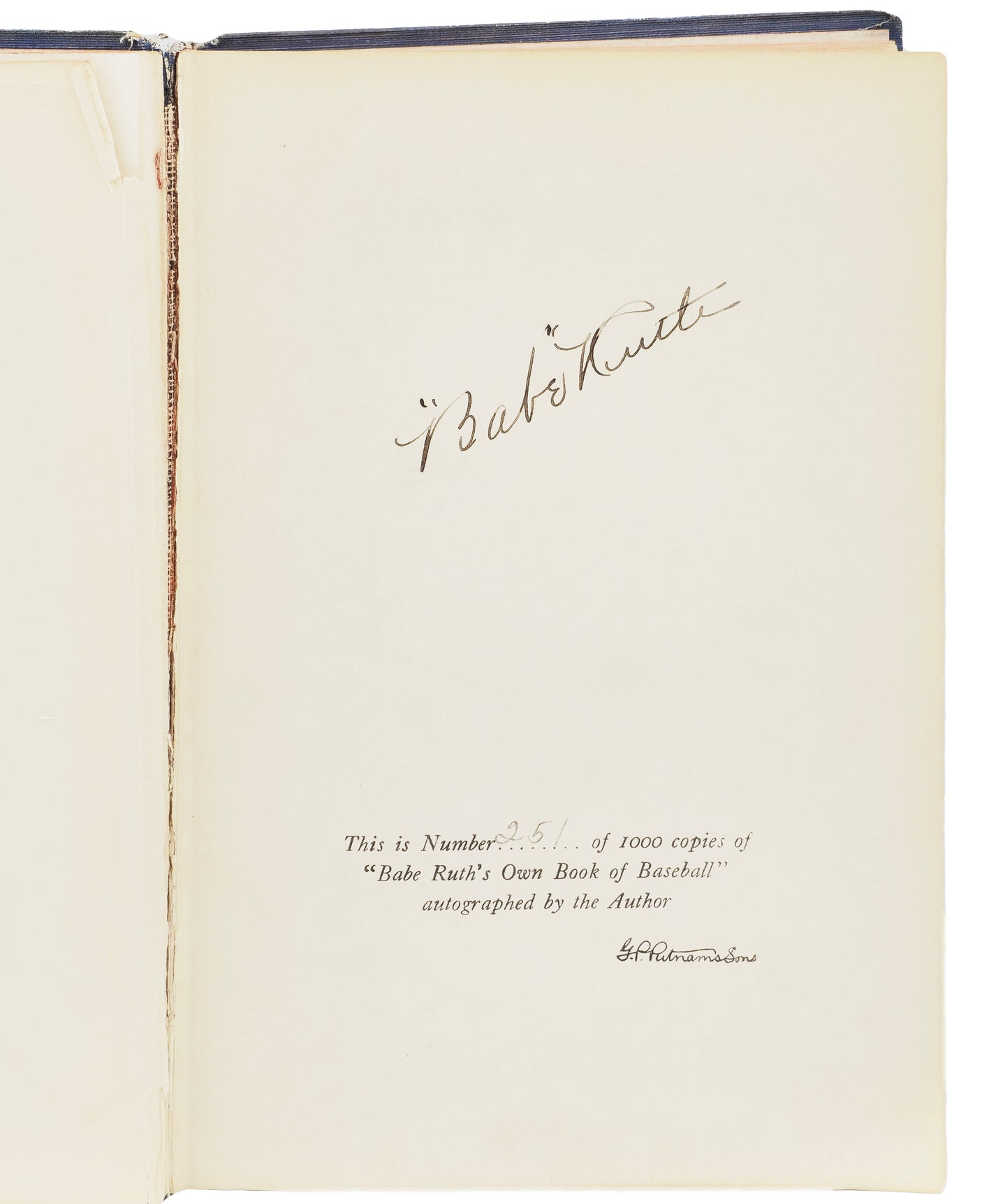 Babe Ruth Autographed 'Babe Ruth's Own Book of Baseball' Book New York Yankees JSA #YY60760