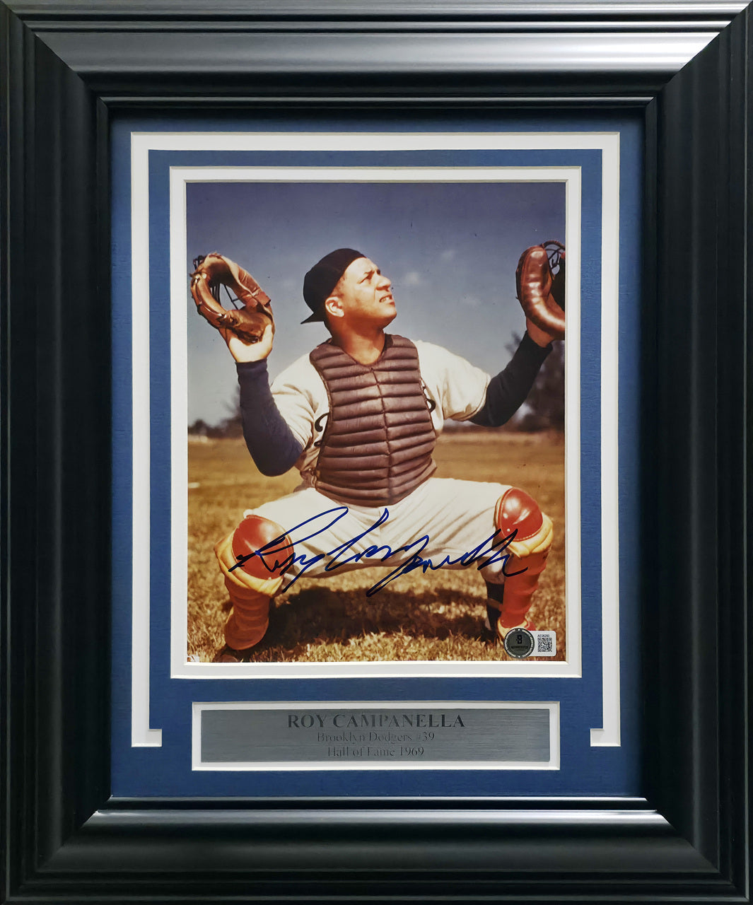 Roy Campanella Autographed Framed 8x10 Photo Brooklyn Dodgers Beckett BAS #AE08260