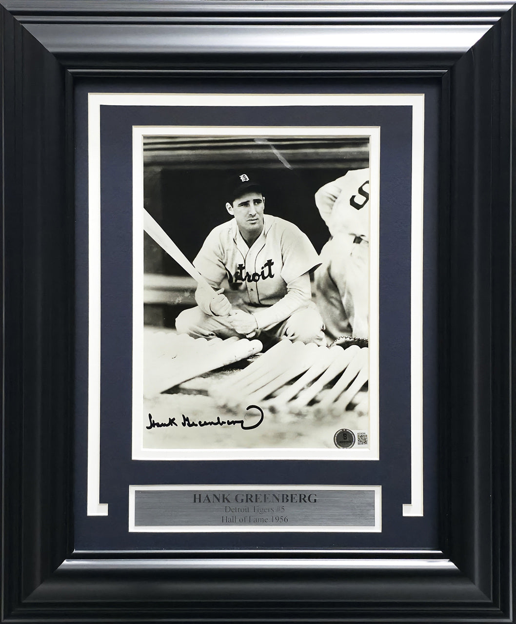 Hank Greenberg Autographed Framed 8x10 Photo Detroit Tigers Beckett BAS #AE08266