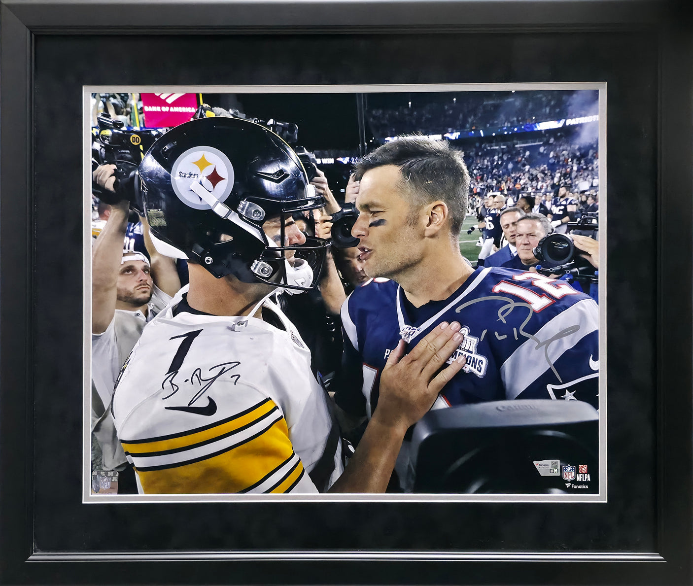 Tom Brady & Ben Roethlisberger Autographed Framed 16x20 Photo UDA Holo #BF19453405