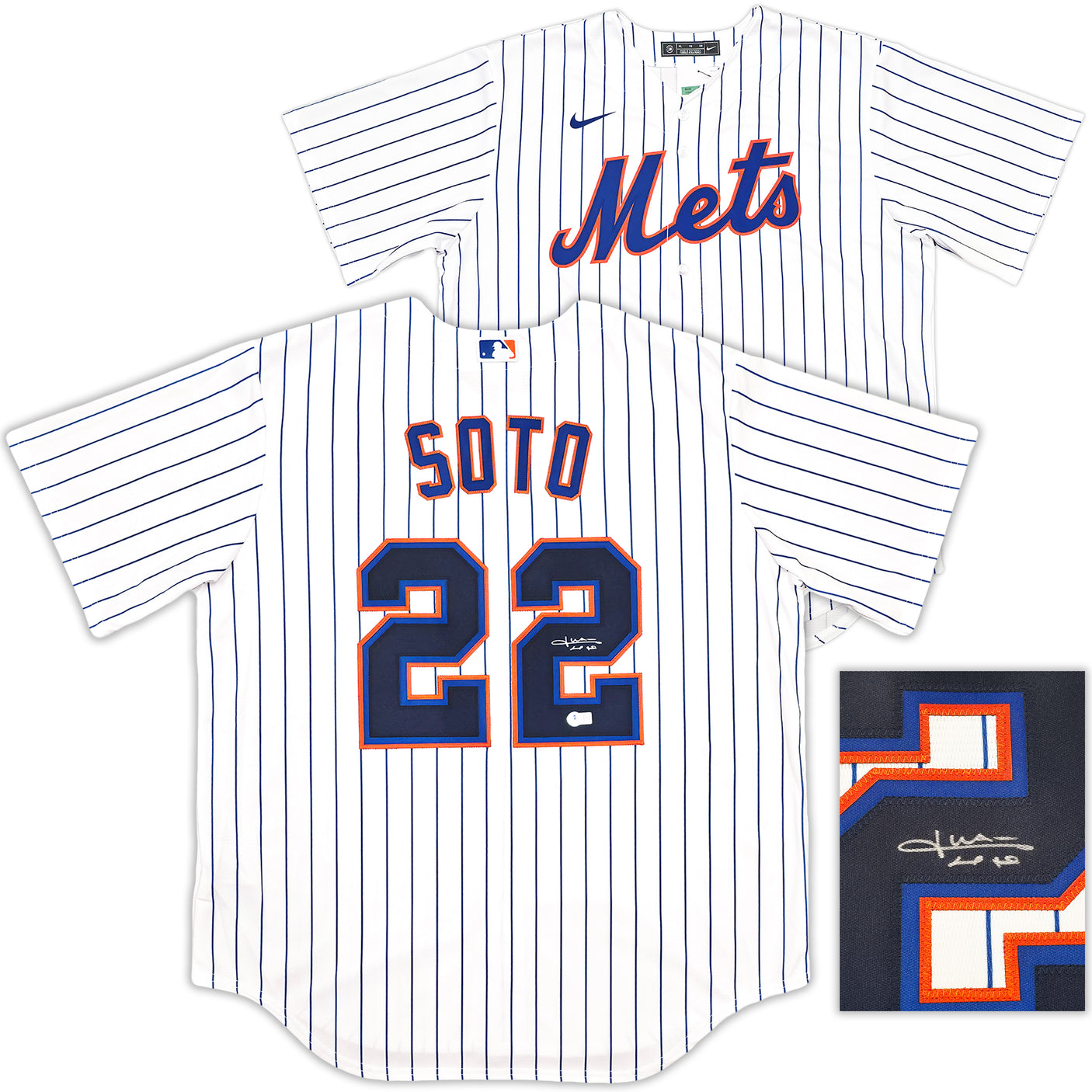 New York Mets Juan Soto Autographed White Nike Jersey Size XL Beckett BAS QR Stock #242672