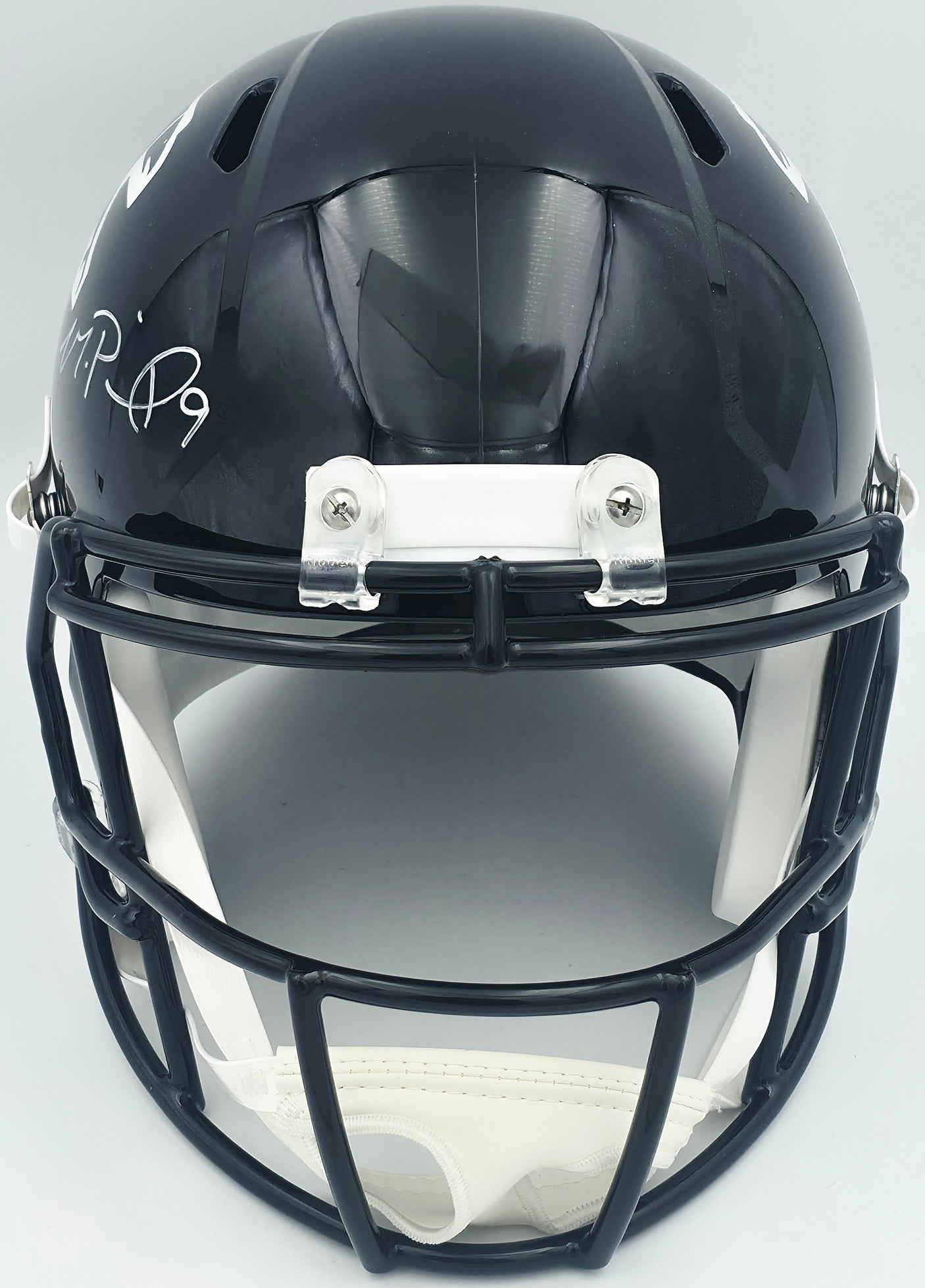 Michael Penix Jr. Autographed Atlanta Falcons 1990-02 Throwback Black Full Size Speed Replica Helmet Beckett BAS Witness Stock #242568