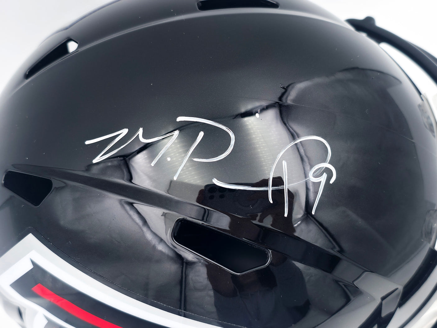 Michael Penix Jr. Autographed Atlanta Falcons Black Full Size Speed Replica Helmet Beckett BAS Witness Stock #242569