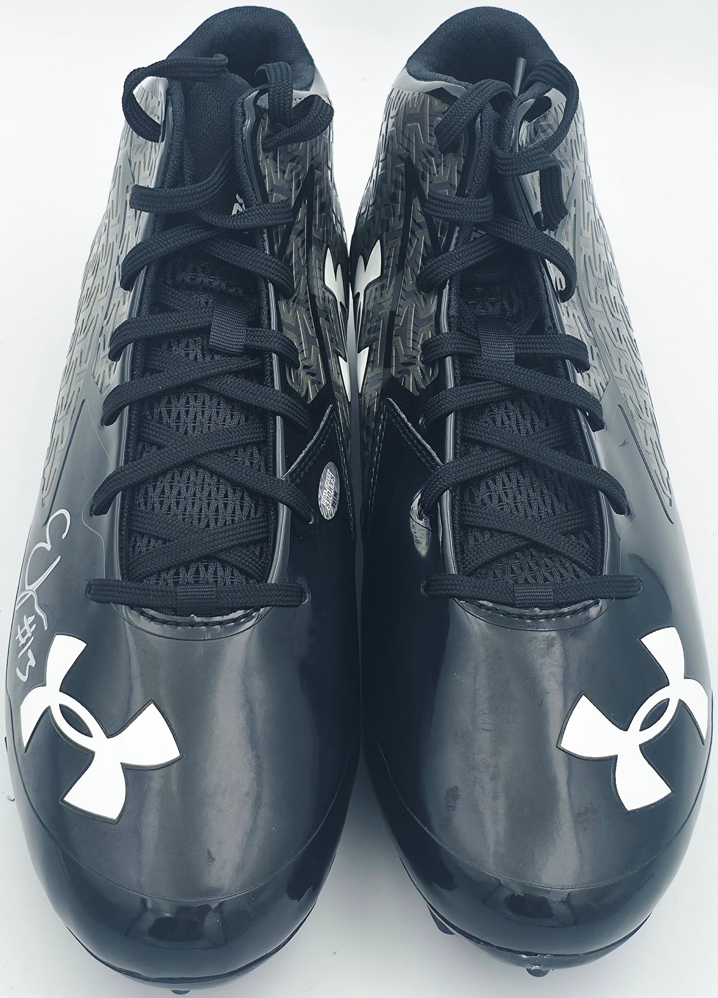 Ernest Jones IV Autographed Pair of Black Under Armour Cleats Seattle Seahawks Size 10.5 MCS Holo Stock #242563
