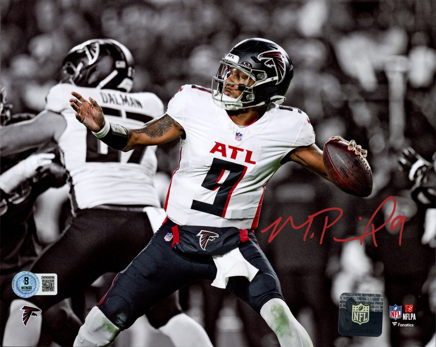Michael Penix Jr. Autographed 8x10 Photo Atlanta Falcons Beckett BAS Witness Stock #242586