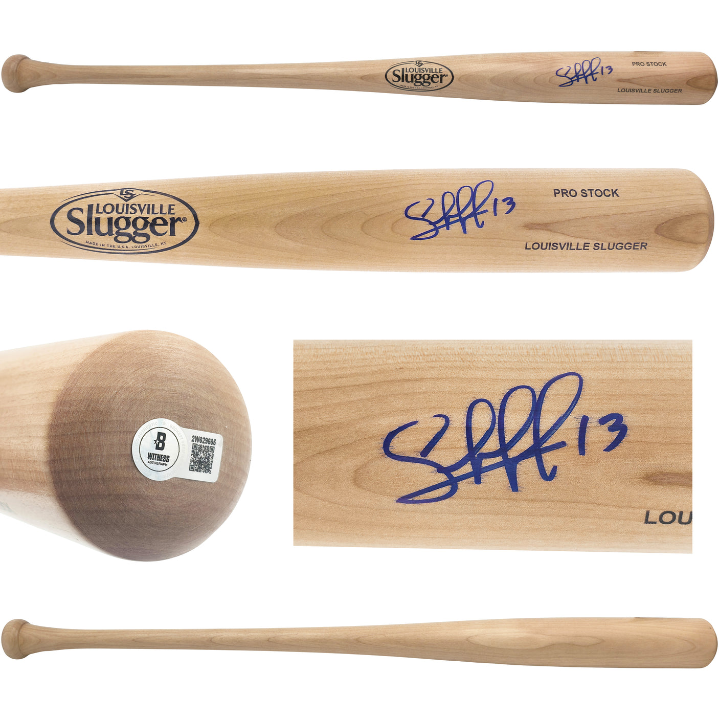 Salvador Perez Autographed Blonde Louisville Slugger Pro Stock Baseball Bat Kansas City Royals Beckett BAS Witness Stock #241629