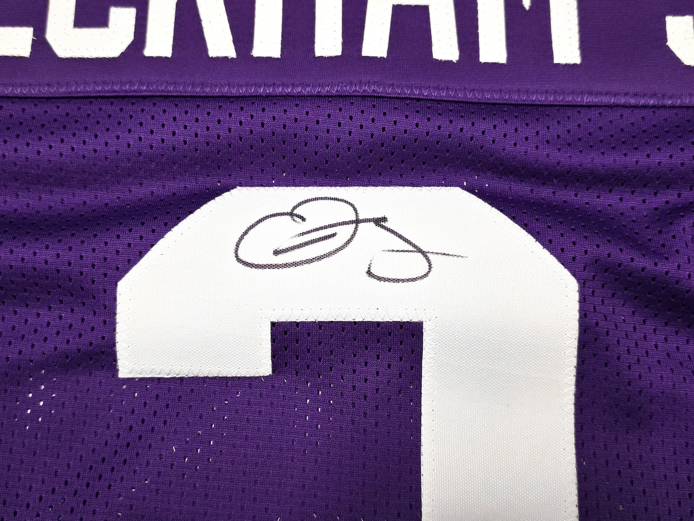 LSU Tigers Odell Beckham Jr. Autographed Purple Jersey Beckett BAS Witness Stock #243262