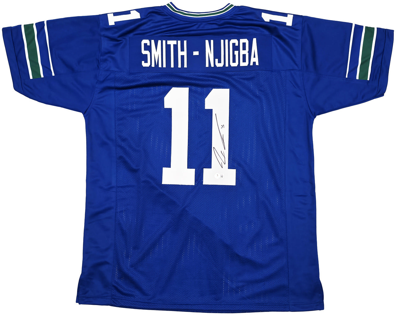 Seattle Seahawks Jaxon Smith-Njigba Autographed Throwback Blue Jersey Beckett BAS QR Stock #243019