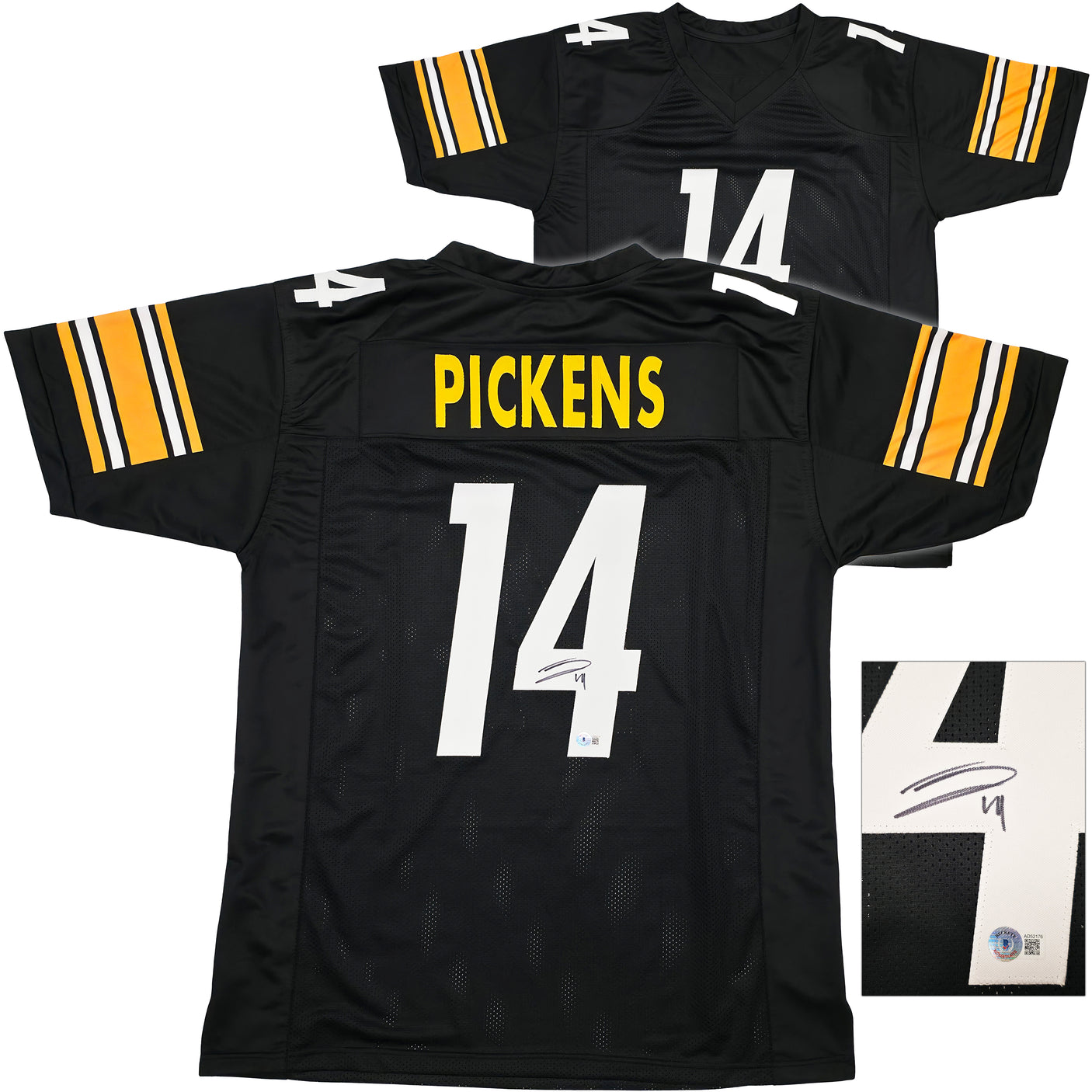 Pittsburgh Steelers George Pickens Autographed Black Jersey Beckett BAS QR Stock #243092