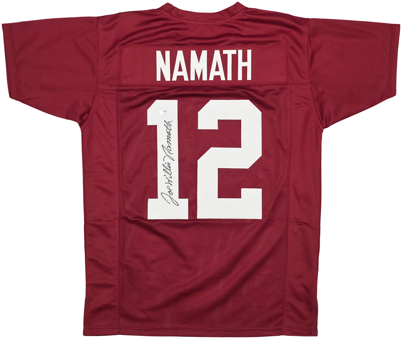Alabama Crimson Tide Joe Namath Autographed Maroon Jersey "Willie" PSA/DNA Stock #243280