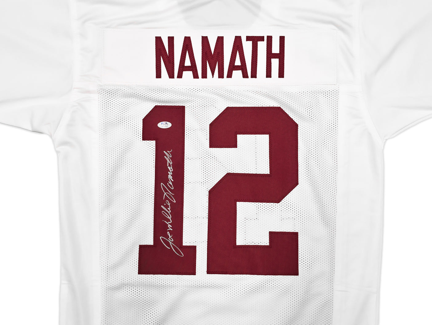 Alabama Crimson Tide Joe Namath Autographed White Jersey "Willie" PSA/DNA Stock #243279