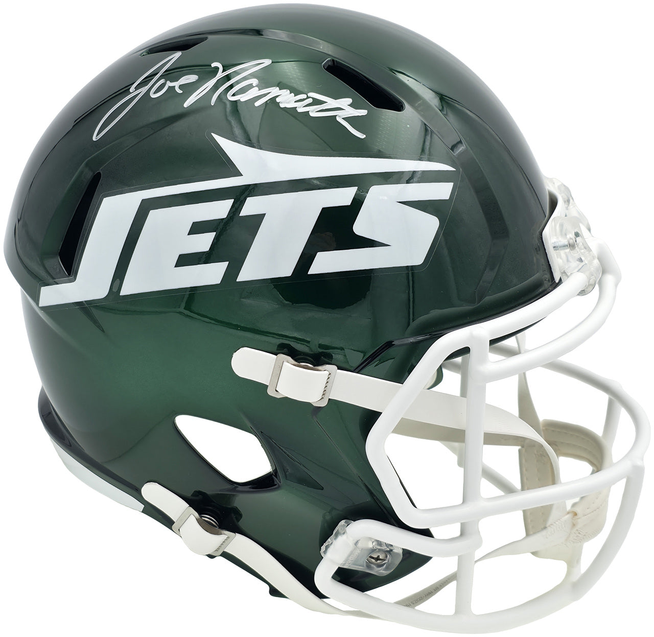 Joe Namath Autographed New York Jets 2024 Green Full Size Speed Replica Helmet PSA/DNA Stock #243282