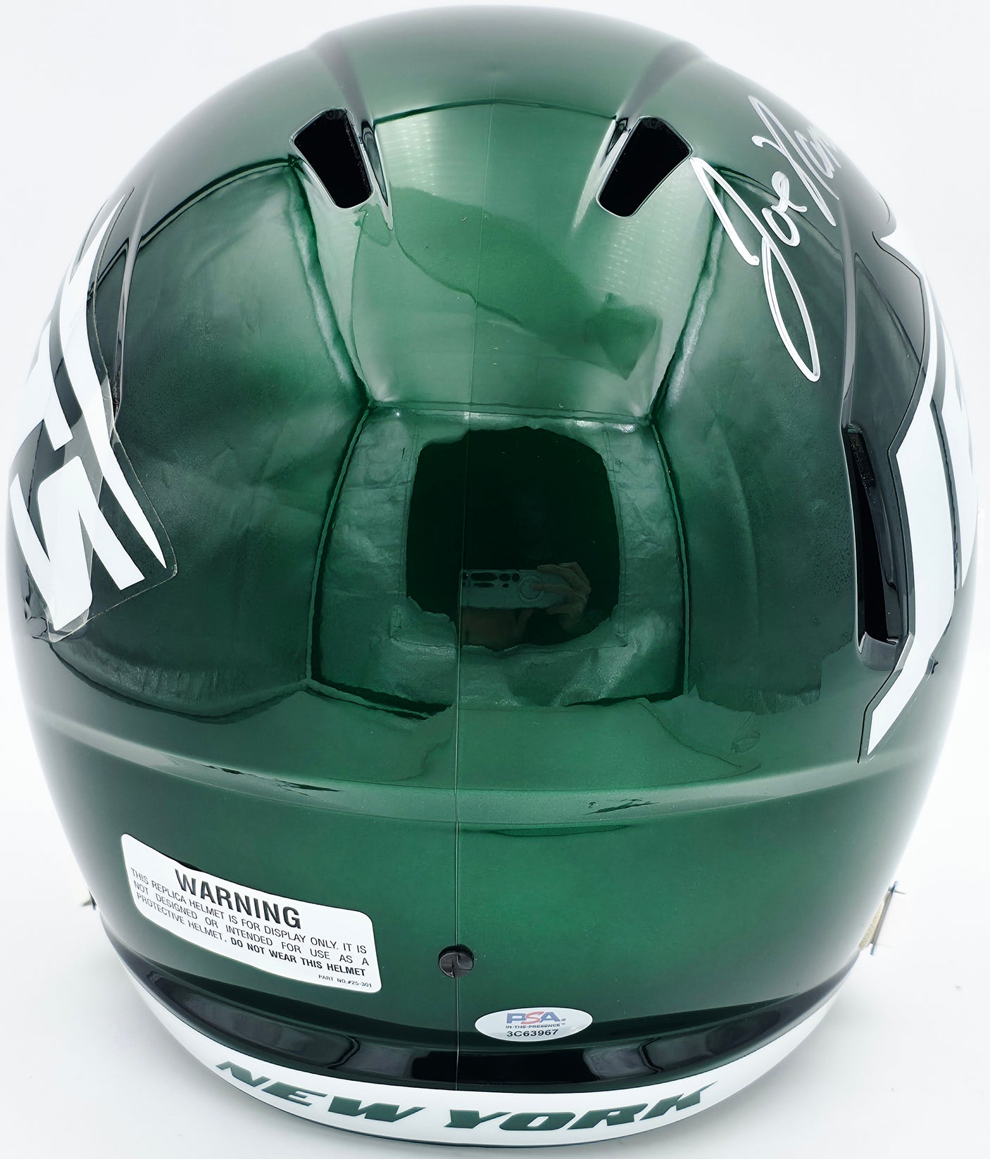 Joe Namath Autographed New York Jets 2024 Green Full Size Speed Replica Helmet PSA/DNA Stock #243282