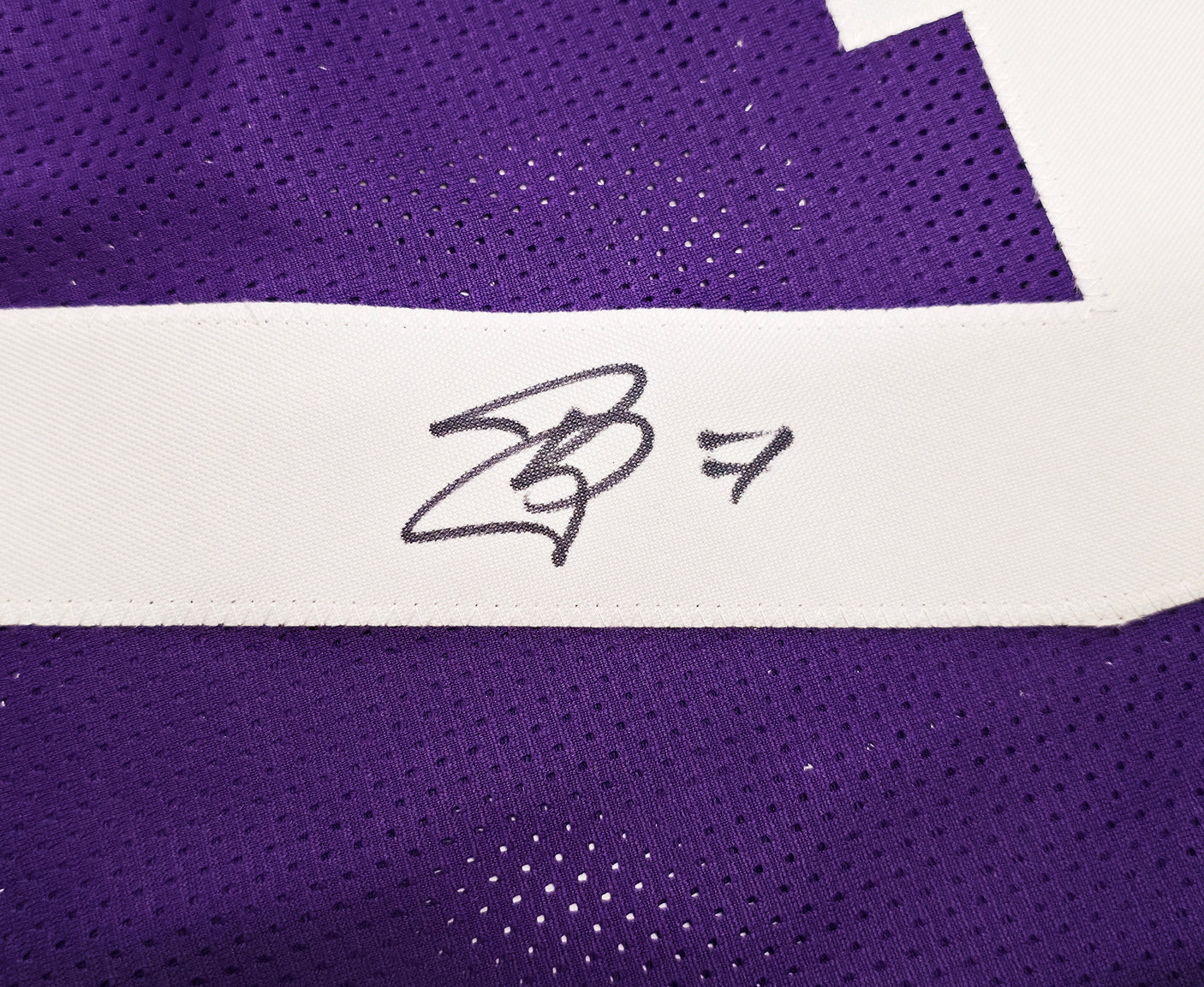 LSU Tigers Patrick Peterson Autographed Purple Jersey Beckett BAS Witness Stock #243598