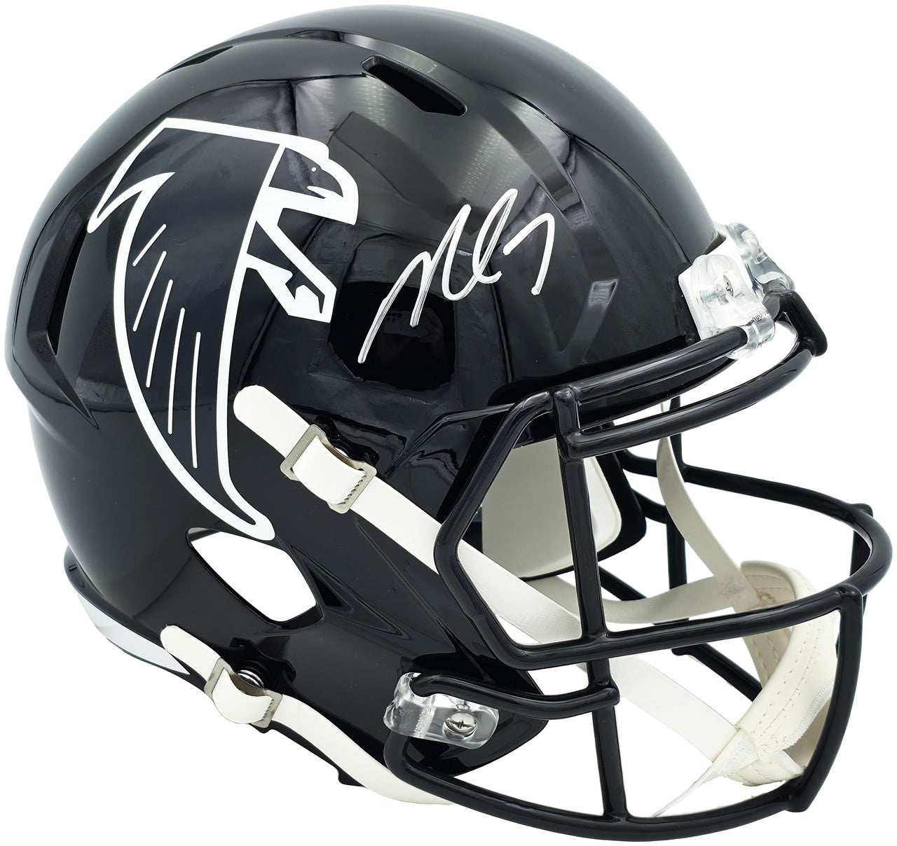 Michael Vick Autographed Atlanta Falcons 1990-02 Throwback Black Full Size Speed Replica Helmet (Residue) Beckett BAS Witness Stock #243609