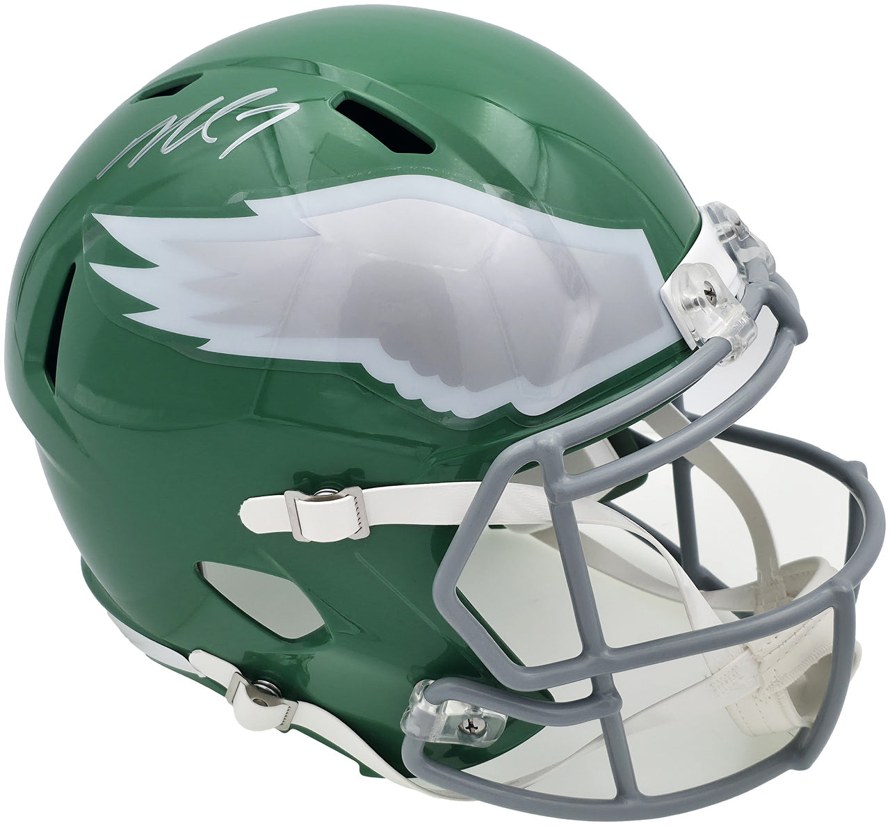 Michael Vick Autographed Philadelphia Eagles 2023 Alternate Kelly Green Full Size Speed Replica Helmet Beckett BAS Witness Stock #243608