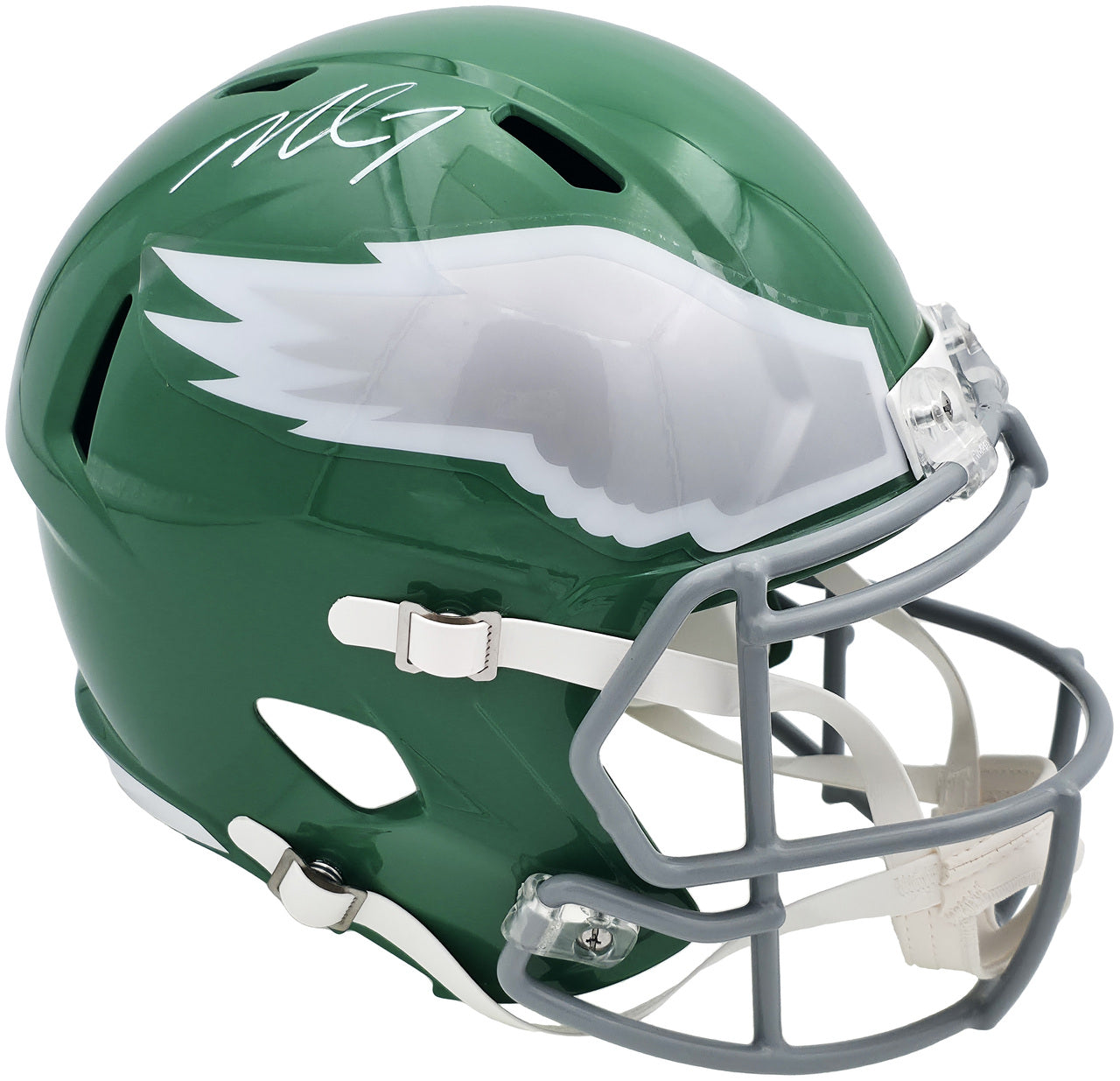 Michael Vick Autographed Philadelphia Eagles 2023 Alternate Kelly Green Full Size Speed Replica Helmet Beckett BAS Witness Stock #243607