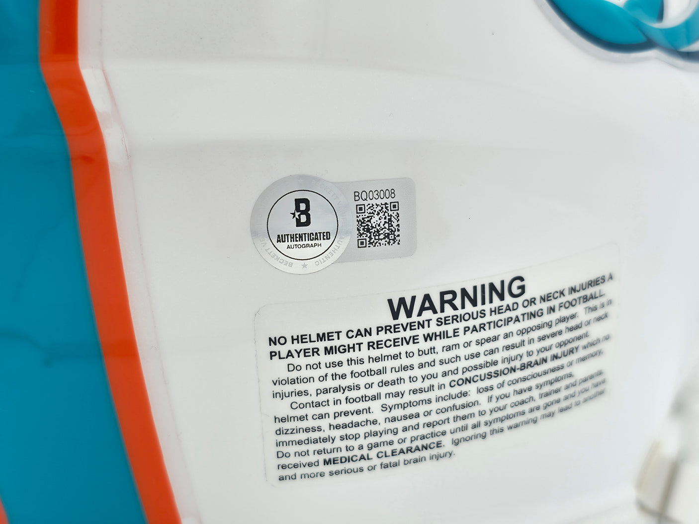Tyreek Hill Autographed Miami Dolphins White Full Size Authentic Speed Helmet "Cheetah" Beckett BAS QR Stock #243653