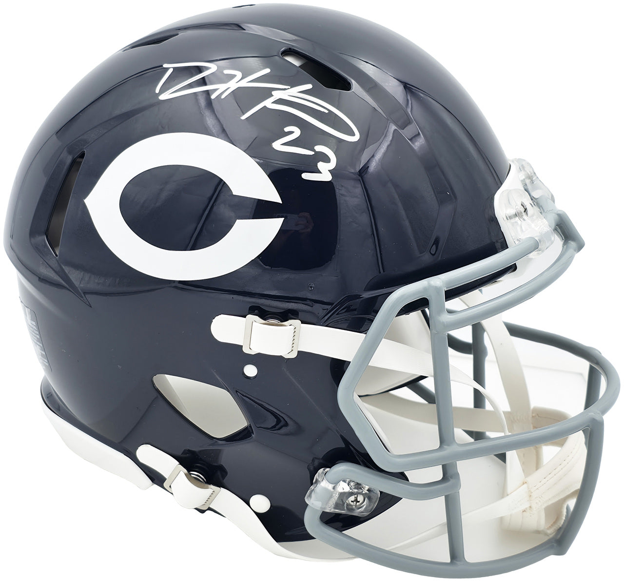 Devin Hester Autographed Chicago Bears 1960's Classic Dark Blue Full Size Authentic Speed Helmet Beckett BAS QR Stock #243657