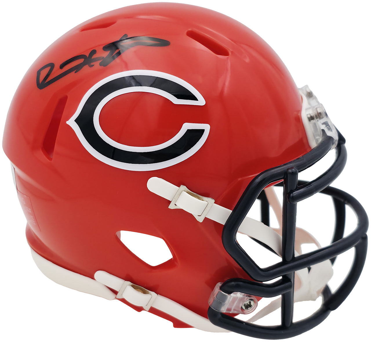 Devin Hester Autographed Chicago Bears 2022 Alternate Orange Speed Mini Helmet Beckett BAS Witness Stock #244040