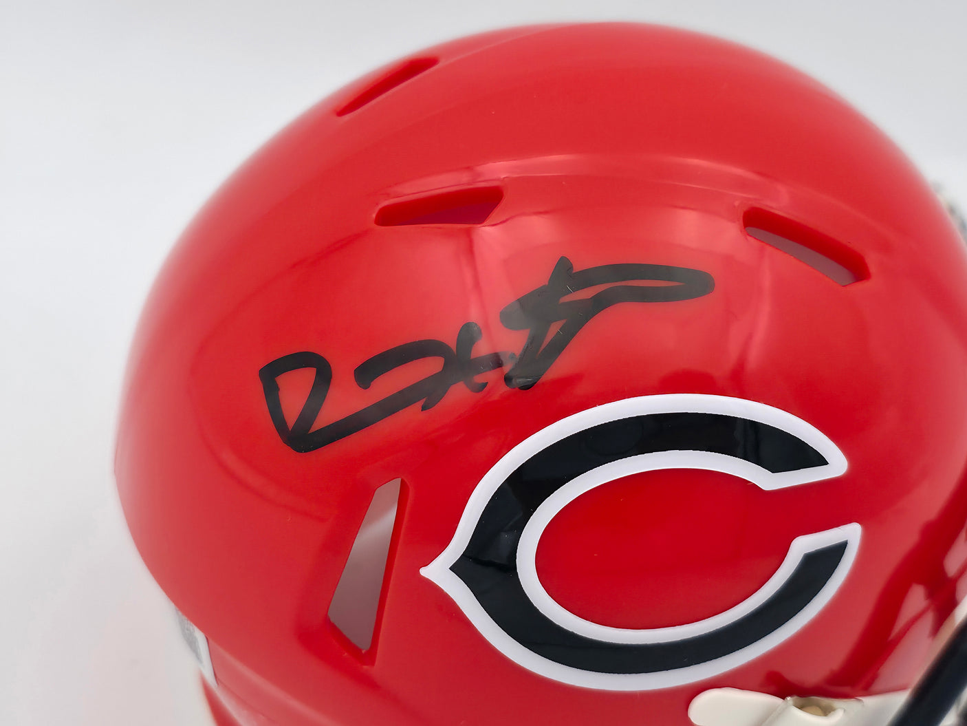 Devin Hester Autographed Chicago Bears 2022 Alternate Orange Speed Mini Helmet Beckett BAS Witness Stock #244040