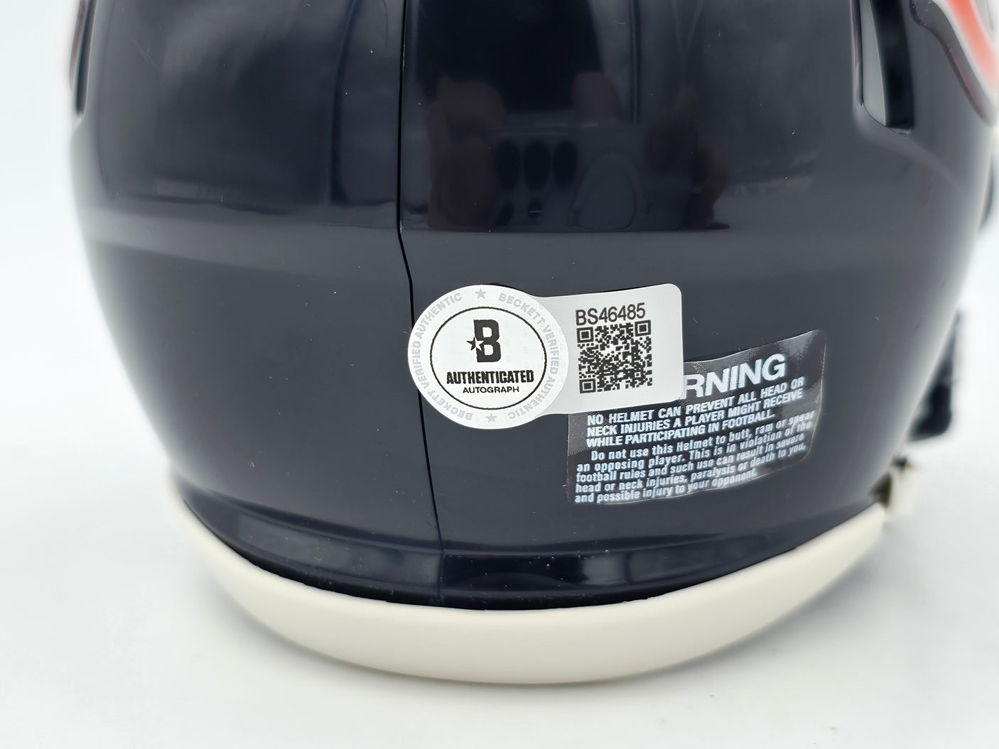 Devin Hester Autographed Chicago Bears Blue Speed Mini Helmet Beckett BAS Witness Stock #244042
