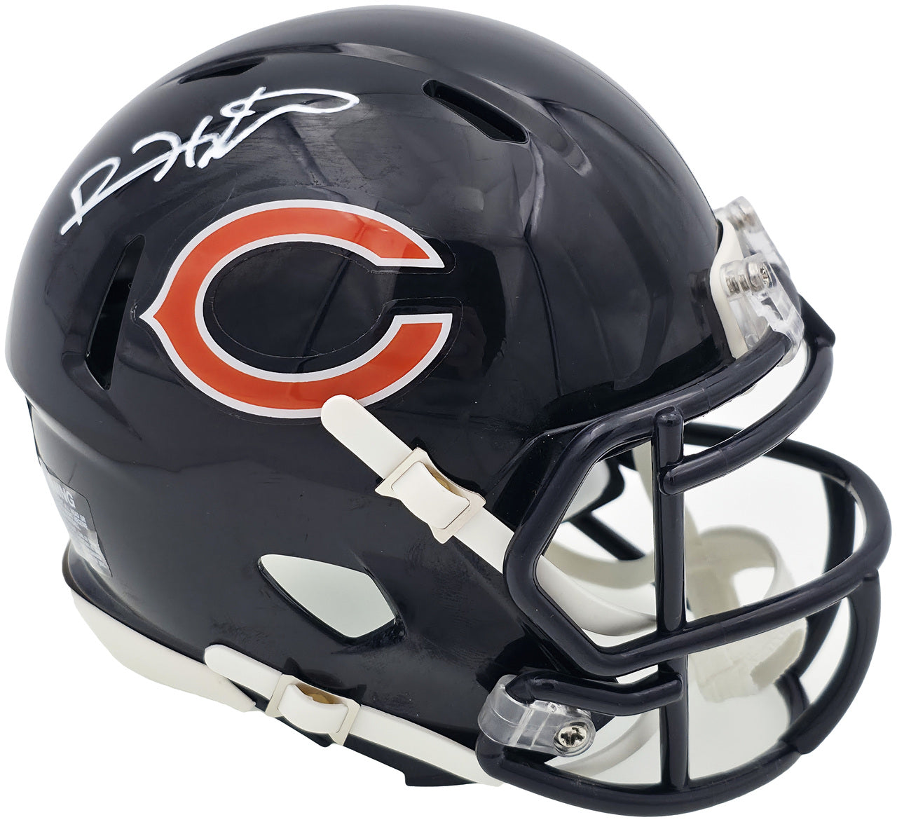 Devin Hester Autographed Chicago Bears Blue Speed Mini Helmet Beckett BAS Witness Stock #244043