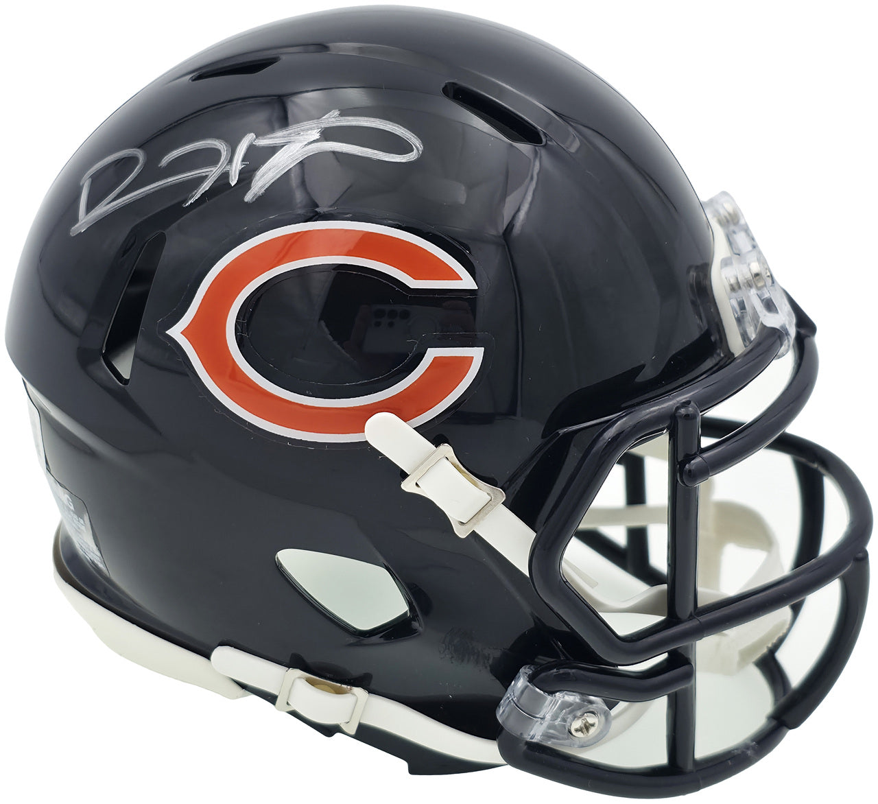 Devin Hester Autographed Chicago Bears Blue Speed Mini Helmet Beckett BAS Witness Stock #244044