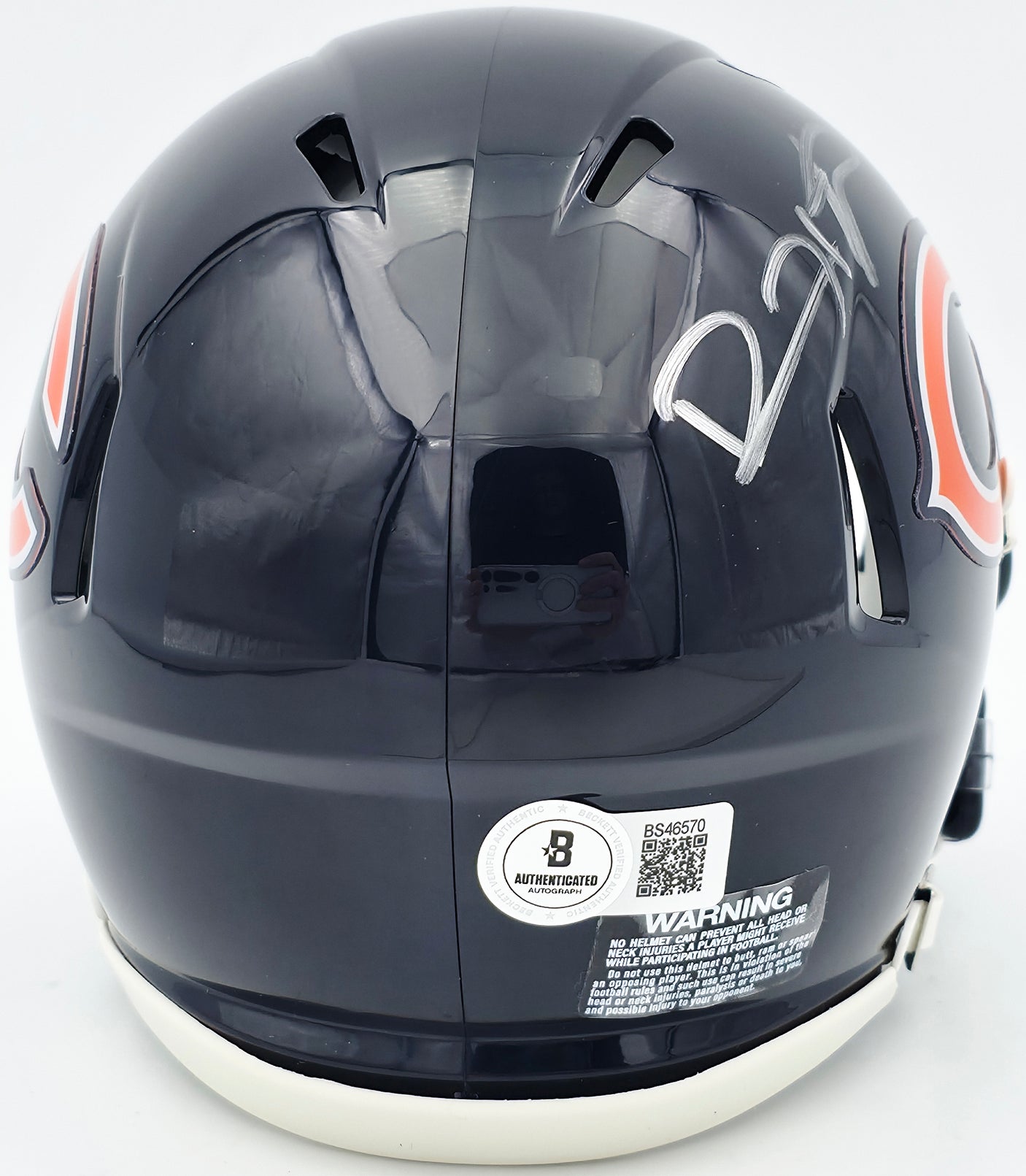Devin Hester Autographed Chicago Bears Blue Speed Mini Helmet Beckett BAS Witness Stock #244044