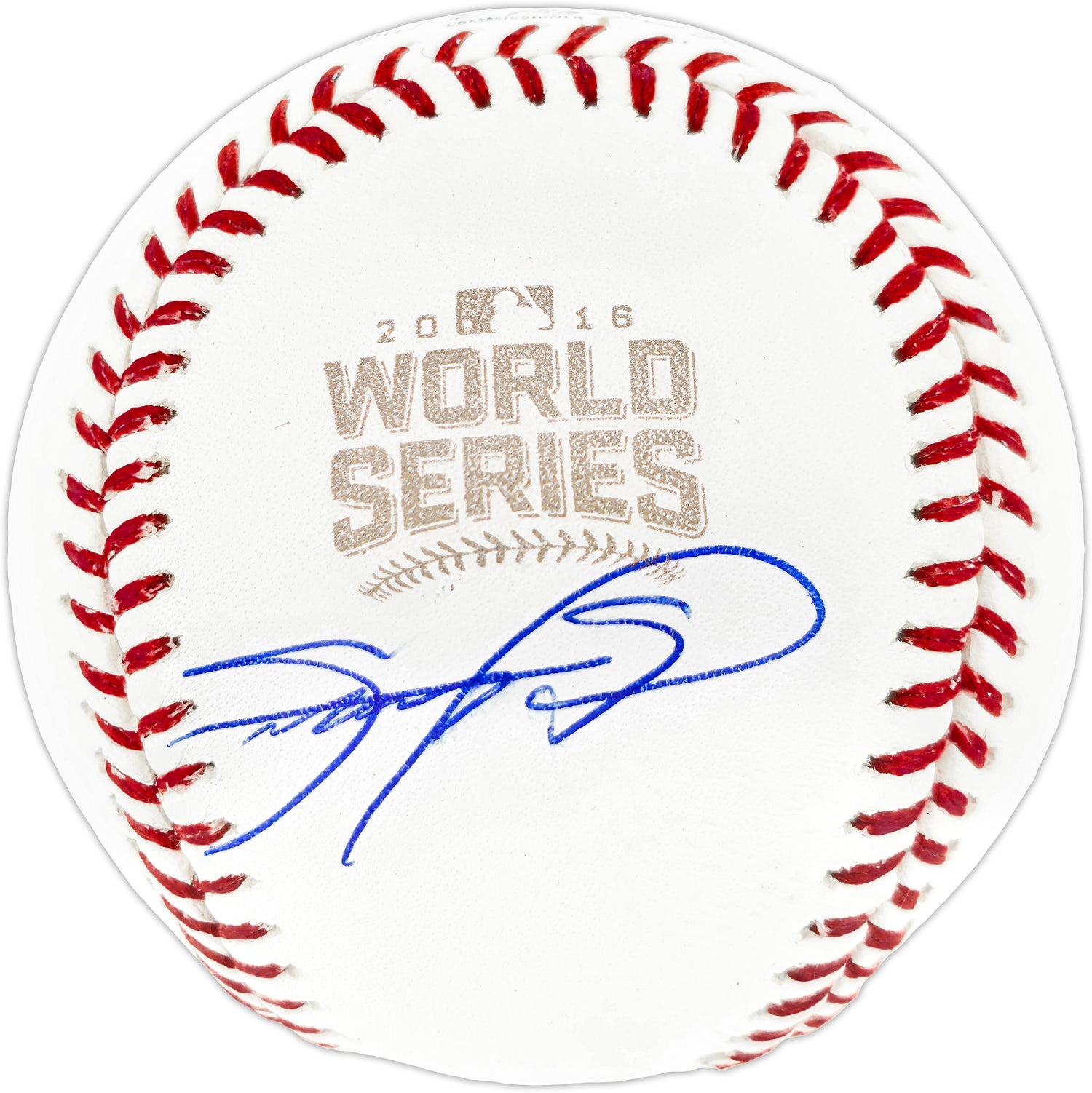 Sammy Sosa Autographed 2016 World Series Logo MLB Baseball Chicago Cubs Beckett BAS Witness Stock #244049
