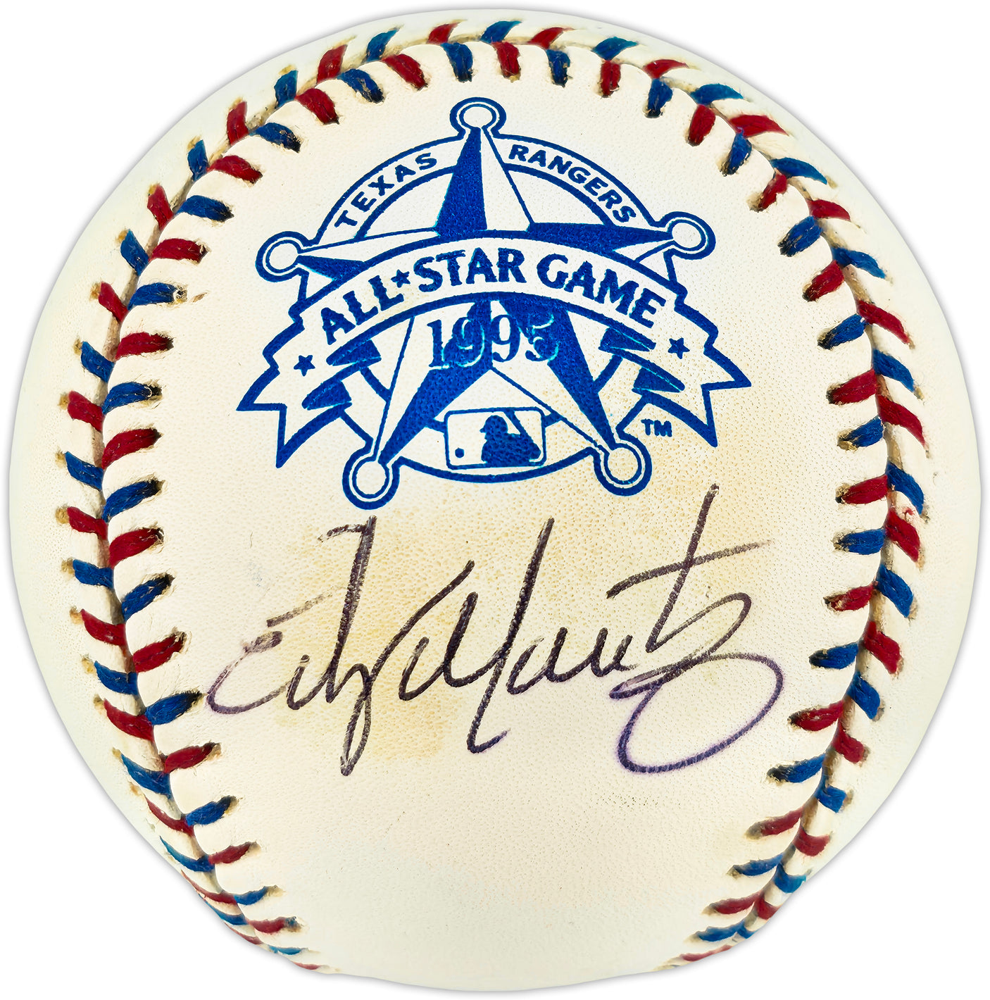 Edgar Martinez Autographed Official 1995 All Star Game Logo MLB Baseball Seattle Mariners MCS Holo #64077