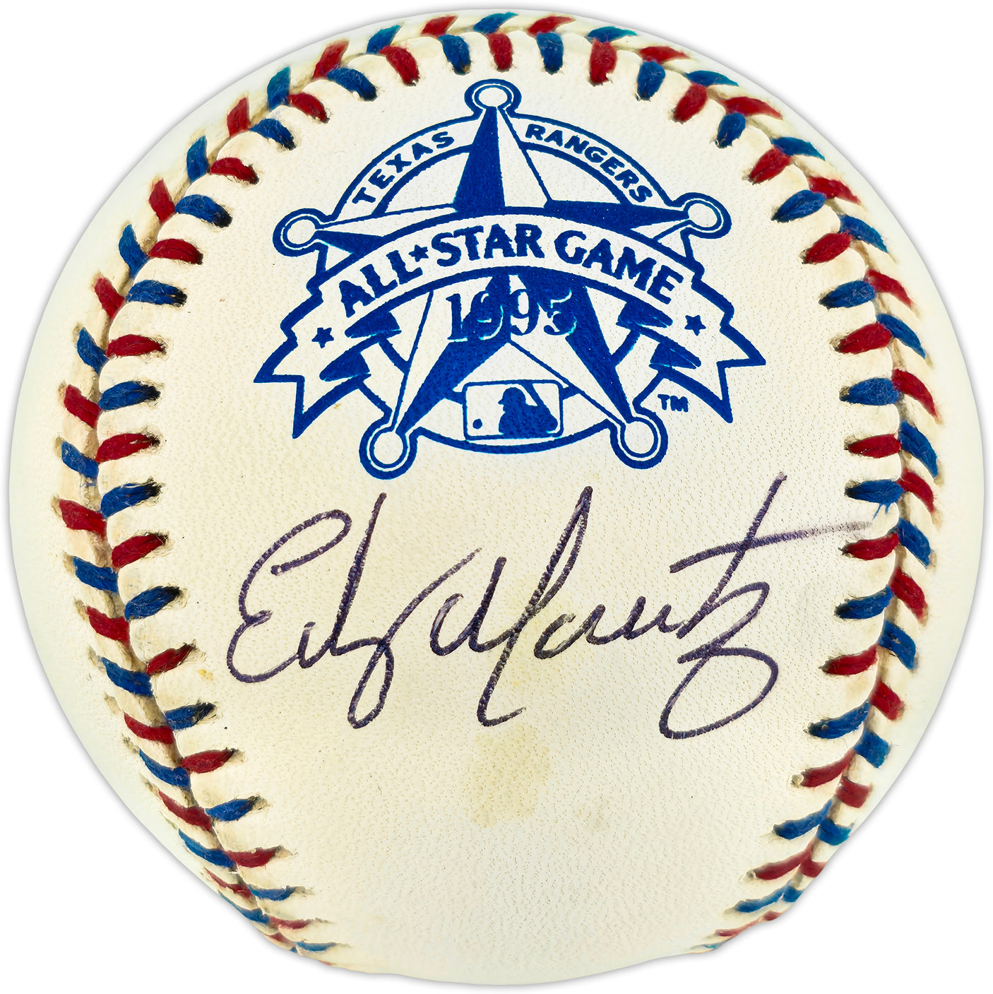 Edgar Martinez Autographed Official 1995 All Star Game Logo MLB Baseball Seattle Mariners MCS Holo #64079