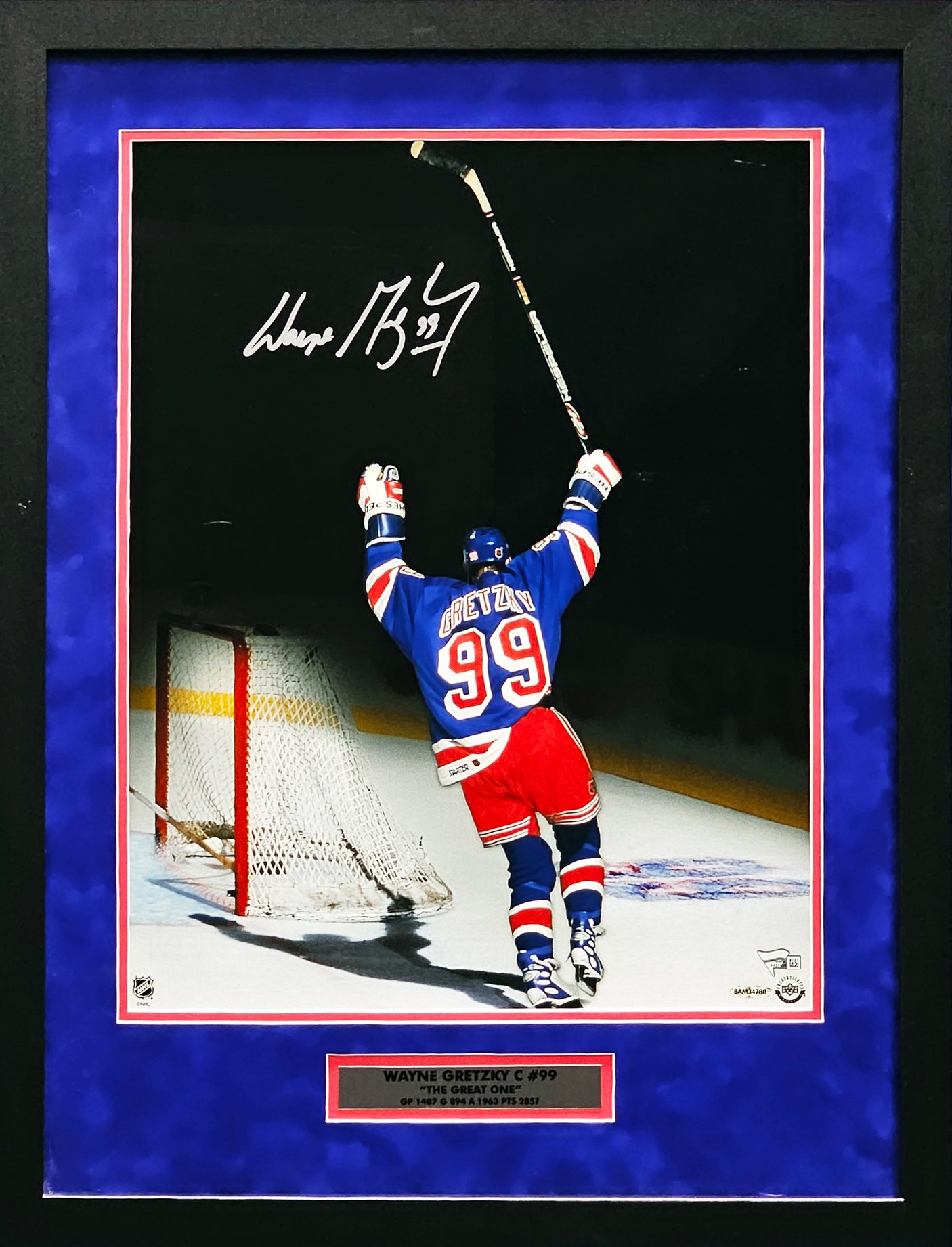 Wayne Gretzky Autographed Framed 16x20 Photo New York Rangers "99" Final Assist Fanatics Holo & UDA Holo #BAM34780