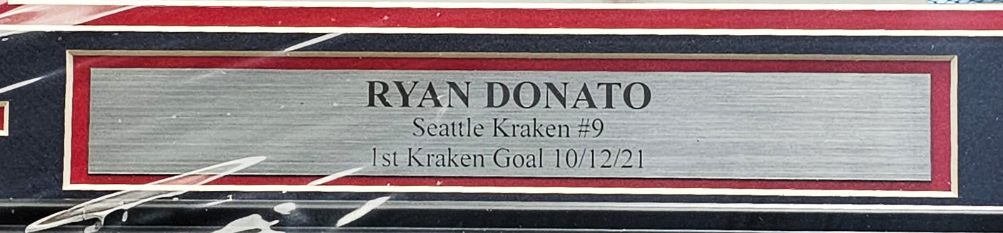 Ryan Donato Autographed Framed 8x10 Photo Seattle Kraken First Franchise Goal MCS Holo #81133